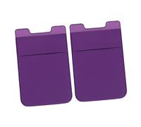 SHOWERORO 2pcs Double Layer Stick Cell Phone Wallet Pocket Holder Durable Elastic Fabric Adhesive Back Patch Card Holder for Smartphones Purple