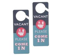 SHOWERORO 2pcs Double Sided Bathroom Sign Fun PVC Door Hanging Indicator for Home Hotel Office Restrooms Visible In Use Do Not Disturb Messages Design