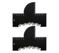 SHOWERORO 2PCS Enhancement Card for Barbers: Hairline Maker with Scale for Barber Shape - Reusable Beard Line Up Tool - Color Spray Edge Hair Liner Card