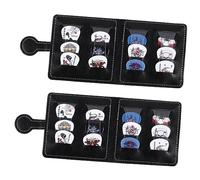 SHOWERORO 2pcs Guitar Pick Holder Wallet Leather Pick Bag for Ukulele Guitar Plectrums Personalised Case