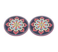 SHOWERORO 2pcs Handmade Singing Bowl Cushion Mats Non- Table Decorative Patterns for Meditation and Sound Therapy Soft for Chakra and Zen Practices