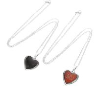 SHOWERORO 2pcs Heart Pendant Color Changing Necklace with Temperature Sensing, Stainless Steel Alloy, Elegant Design for Women, for Birthday and Dinner Party Color