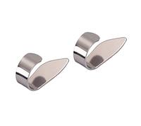 SHOWERORO 2pcs Lab Stainless Steel Thumb Picks for Guitar Ukulele Lightweight Ultra Thin Finger for Collectors Silver Plectrums