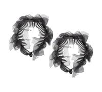 SHOWERORO 2Pcs Large Mesh Flower Hair Claws Clips with Rhinestones for Women Bow Bun Maker Hair Barrettes Thick Ponytail Headwear Accessories for Daily and Party Use