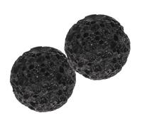 SHOWERORO 2pcs Lava Stone Pumice Ball for Hands and Heels, Natural Black Foot Callus Remover, Dry and Wet Use Exfoliating Tool for Home Foot Care and Sauna Accessories