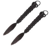 SHOWERORO 2Pcs Long Braided Ponytail Extensions with Hair Tie Natural Color Synthetic Wrap Around Hair Braids for Women Easy to Wear Hairpiece for Halloween Carnival Cosplay