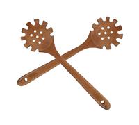 SHOWERORO 2pcs Long Handled Wooden Pasta Spoon Spaghetti Scoop Cooking Utensils Spaghetti Serving Utensils Cooking Spoon for Wooden for Pasta Scoop Chocolate