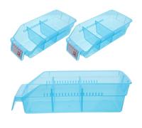 SHOWERORO 2pcs Medicine Sorting Bin - Open Front Stackable Storage Bins with Baffle - Space-Saving Plastic Transfusion Medical Pills Dispenser Case for Home Hospitals Clinics Medication