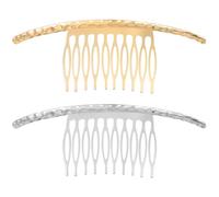SHOWERORO 2Pcs Metal Hair Combs Set Textured Surface, Gold and Silver Color, Hairpin Accessories for, Suitable for Styling Bangs and Daily Hair Care