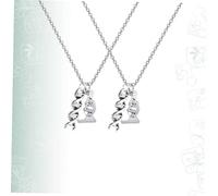 SHOWERORO 2pcs Microscope Pendant Necklace with Dna Double Helix Design, Alloy Gene Jewelry for Graduation and Biochemistry Enthusiasts