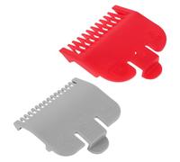 SHOWERORO 2Pcs Multi-Function Hair Clipper Guards with Gray and Red Positioning Combs, Practical Replacement Hair Cutting Guides for Professional and Home Use