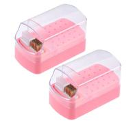 SHOWERORO 2pcs Nail Drill Bit Display Holder Organizer with 30 Holes 2 in 1 Multihole Design Plastic Case for Easy to Clean Storage, on The Go and Salons Use