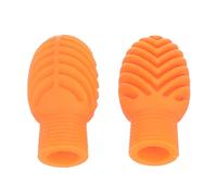SHOWERORO 2pcs Orange-red Silicone Drum Stick Sleeves Drumstick Practice Tips Mute Dampers Soft Covers for Silent Drum Practice and Portable Accessories