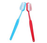 SHOWERORO 2pcs Oversized Giant Toothbrush Prop Red and Blue Big Mouth Toothbrush Party Photo Booth Social Media Prop Lightweight Easy Clean Eye Catching Event Decoration