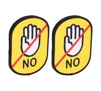 SHOWERORO 2pcs Pet Leash Warning Stickers Don't Touch Patch High-Visibility Social Alert Tags for Dogs and Cats Outdoor Use