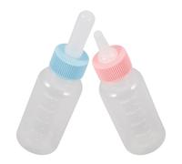 SHOWERORO 2pcs Pet Nursing Bottle Kitten and Puppy Milk Feeder Bottle Made of Pp and Silicone, Easy to Use and Simplifies Feeding Process for Small Animals and Lambs