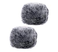 SHOWERORO 2pcs Plush Microphone Cover Anti-splash Mic Sleeve for Ktv Outdoor Use Furry Windscreen Muff for Wireless Microphones
