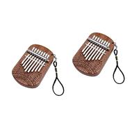 SHOWERORO 2pcs Portable Keys Kalimba Thumb Piano Finger Piano for Beginners Made of Sapele Ergonomic Design for Comfortable Playing Musical Instrument for Outdoor Family and School