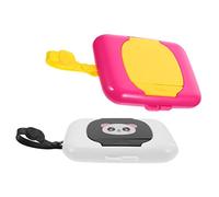 SHOWERORO 2Pcs Portable Wipe Dispensers Compact Tissue Holders with Cover for Travel and Diaper Bags Small Wet Wipes Boxes in Purple and Black Refillable Moisture-sealing Storage and Small