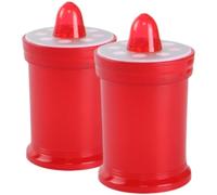 SHOWERORO 2pcs Red Flameless LED Prayer Candle Lights Battery Powered Electric Cemetery Candle Lamps for Church Religious Outdoor Use