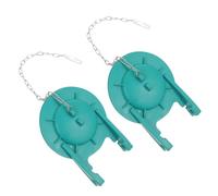 SHOWERORO 2pcs Replacement Toilet Flapper Rubber Seal Water Saving Toilet Drain Flush Valves with Chain Easy to Remove Green Colour and Hotel Use
