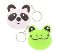 SHOWERORO 2pcs Retractable Pocket Tape Measure Keychain Set with Panda and Animal Pattern Mini Metric Tape Measure for Sewing and Travel Accessory