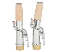 SHOWERORO 2pcs Saxophone Straight Bent Neck Soprano Sax Parts Metal Ligature Saxophone Accessory Kit