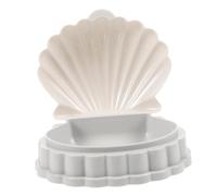 SHOWERORO 2pcs Sea Shell Shape Soap Tray Plastic Soap Dishes with Drainage Design Decorative and Functional for Bathroom Travel