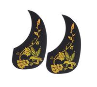 SHOWERORO 2pcs Self-adhesive Guitar Pickguards for Acoustic Guitars Water Drop Shape Scratch Protective Plate Stickers Easy to Apply