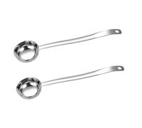 SHOWERORO 2pcs Stainless Steel Cooking Ladles with Dual Pour Spouts Long Heat Resistant Handles for Serving Soup Sauce Gravy Multifunctional Kitchen Utensils Easy to Clean