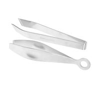 SHOWERORO 2Pcs Stainless Steel Fish Bone Tweezers and Goose Hair Removers Set, Kitchen Pincer Puller with 430 Slant Tip 304 Flat Tip, Precise Hair Removal Tool for Cooking and Food