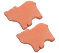 SHOWERORO 2Pcs Terracotta Bread Warmer Stone Set - Food Warming Plate for Bread Basket, Party Table and Entertaining, Light Brown Ceramic Heat Retainer for Kitchen and Dining