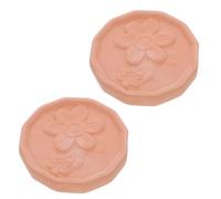 SHOWERORO 2pcs Terracotta Brown Sugar Keeper Saver with Humidity Control and Freshness Maintenance for Sugar Jar and Pantry Storage, Reusable Flower-shaped Clay Softening Discs for Crackers