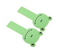 SHOWERORO 2pcs Toilet Seat Lifter Handle for Easy Lifting Adhesive Tool for Fits Toilet Lid for Home Office Travel and Hotels Green Cartoon Design
