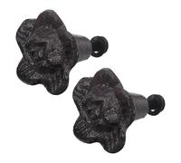SHOWERORO 2pcs Vintage Rustic Cast Iron Cabinet Pull Handles, Single-Hole Black Wrought Iron Door Handles for Kitchen and Wardrobe Doors, Easy Installation and Sturdy Daily Wear Resistance