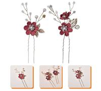 SHOWERORO 2pcs Wine -Shaped Wedding Hairpins Handmade Beaded Bridal Hair Accessories for Brides Bridesmaids Wedding Hair Clips