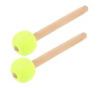 SHOWERORO 2pcs Wood Handle Performance Drum Sticks for Bass Drum Mallet Percussion Instrument Band Accessories