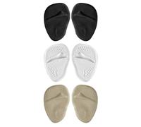 SHOWERORO 3 Pairs Front Palm Pads for High Heels, Breathable Half Insoles Non-Slip Design, and Velvet Cushions in Apricot and Black for Women’S Foot Protection and Comfort