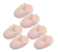 SHOWERORO 3 Pairs Soft Knitted Ballet Toe Pads for Women, Breathable Pointe Shoe Covers with Sebs Cushioning, Pressure Reduction and Hygienic Forefoot Protector for Dance Practice