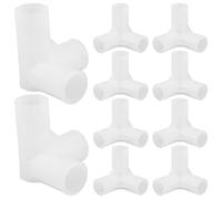 SHOWERORO 3-way Plastic Closet Rod Connector 10pcs for Multi-Purpose Wardrobe Frameworks, Featuring Thickened Structure for Closet Storage and Space Optimization