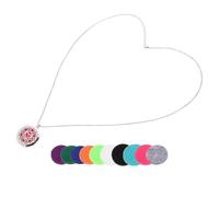 SHOWERORO 30Mm Stainless Steel Fragrance Diffuser Necklace Pendant with Engraving and Refill Pads, Hollow-Out Essential Oil Aromatherapy Jewelry for Women, Chic Scented Pendant Suitable for