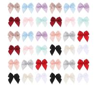 SHOWERORO 360pcs Mini Ribbon Bows: Colourful Tiny Underwear Decoration Bowknot - DIY Projects Supplies for Hair Accessories Wedding Craft Sewing Valentine