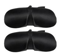 SHOWERORO 3D Sleeping Eye Mask 2 Pieces Black Sturdy Polyester Blindfolds with Unique Contoured Shape for Comfortable Restful Sleep and Free Eye Movement, for Travel and Office Use