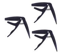 SHOWERORO 3pcs Acoustic Ukelele Tuner Capo Ukulele Acoustic Guitar Tuner Ukulele Accessories Capo Single-handed Electric Guitar Bass Ukele Kapo Banjo Black