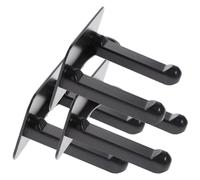 SHOWERORO 3Pcs Adhesive Wall Mounted Hair Dryer Holder Rack Black Punch Free Hair Dryer Storage Organizer for Bathroom Tool Hanging Station