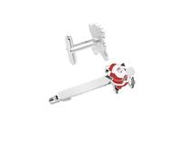 SHOWERORO 3Pcs Adorable Mini Santa Claus Tie Clips for Men Christmas Party Accessories Male Suit Clips for Holiday Dance and Performance Decorations