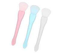 SHOWERORO 3pcs Facial Mask Applicators Silicone Facial Mask Brush Applicators Double-ended with Scoop End Soft Silicone Brush Head Gentle on The Skin Reusable for Application