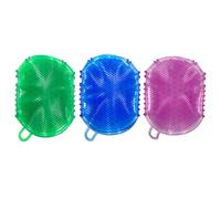 SHOWERORO 3pcs Flexible Glue Body Brush Set for Bath and Shower with Deeply Stimulating Acupoints and Relaxing Massage Compact and Sturdy Bath Scrubbers for Spa and Personal Care