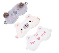 SHOWERORO 3Pcs Gradient Colorful Plush Sleeping Eye Masks Soft Shading Blindfolds for Travel and Home Use Cute Night Eye Covers for Women