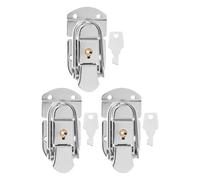 SHOWERORO 3Pcs Heavy Duty Metal Suitcase Lock Hasp with Keys, Flight Case Latch Replacement for Luggage, Toolboxes, Storage Boxes - Universal Buckle Hinge Lock for Travel and Security